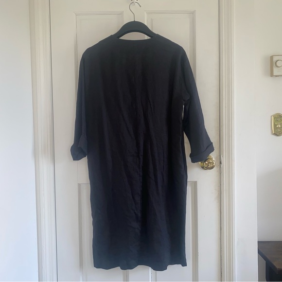 Muji French Linen Coat in Dark Grey XS/S - Picture 3 of 3